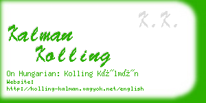 kalman kolling business card